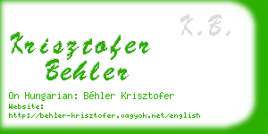 krisztofer behler business card